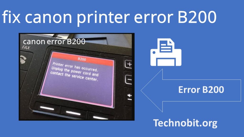How to fix canon printer error B200